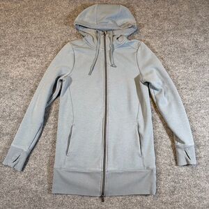 All In Motion Women's XS Tunic Long Hoodie Blue Fleece Lined Full Zip Jacket